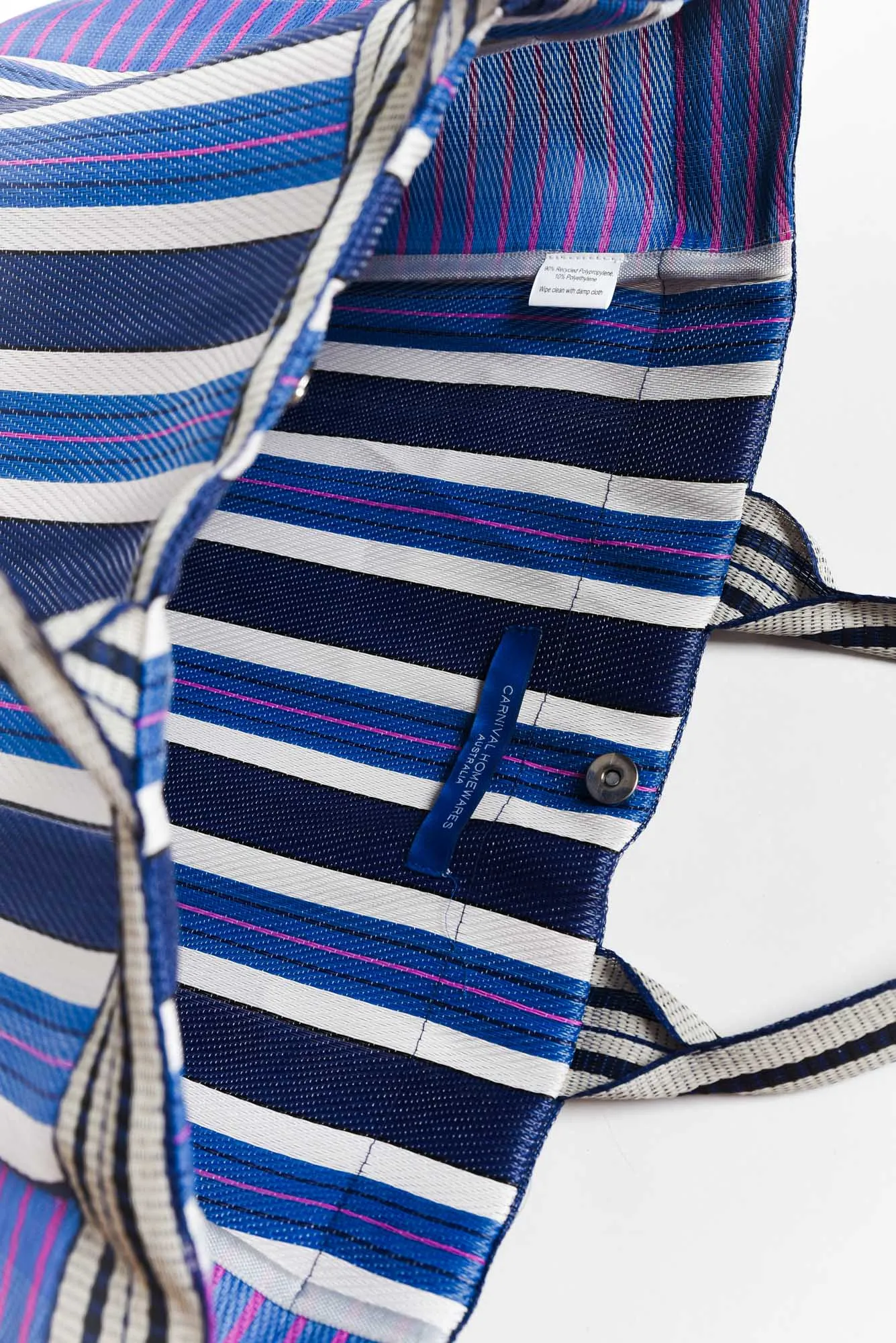 Lyndal Blue Stripe Large Tote Bag sold by Blue Bungalow product image thumbnail 3