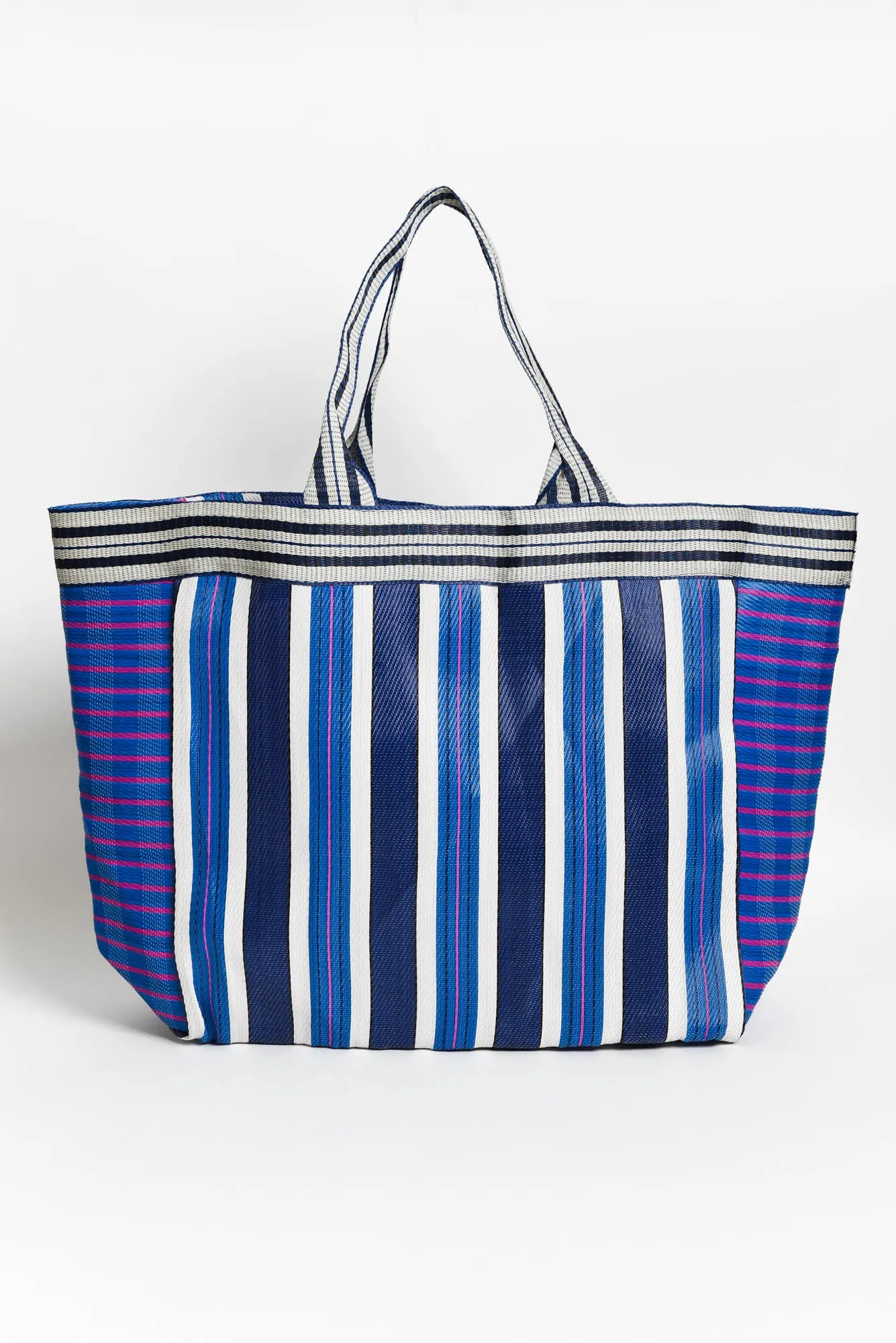 Lyndal Blue Stripe Large Tote Bag sold by Blue Bungalow