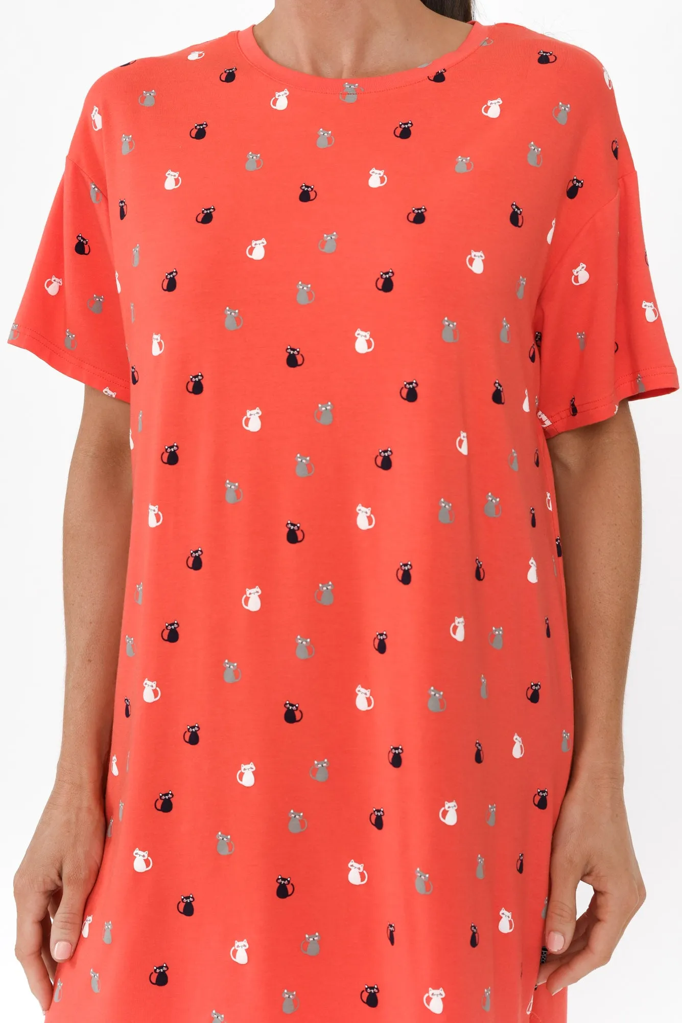 Collie Coral Kitty Bamboo Nightie sold by Blue Bungalow product image thumbnail 5