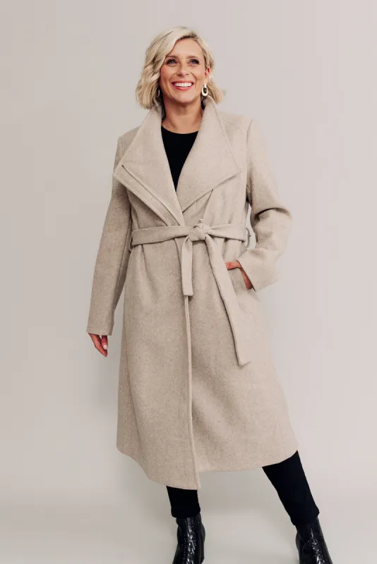 Choose You Beige Marle Tie Coat sold by Blue Bungalow