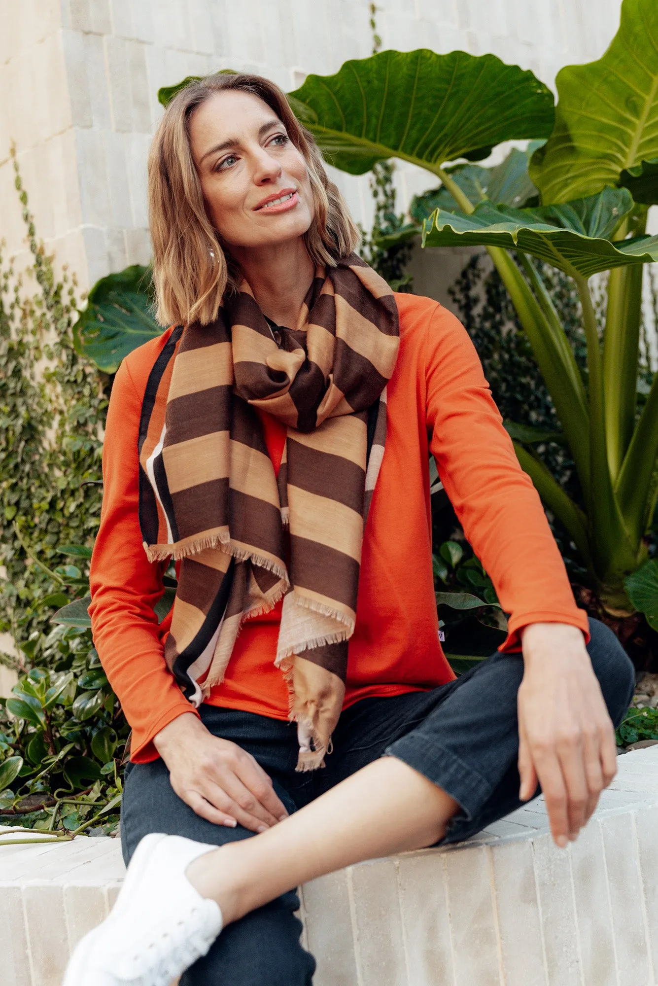 Suri Orange Cotton Long Sleeve Top sold by Blue Bungalow product image thumbnail 2