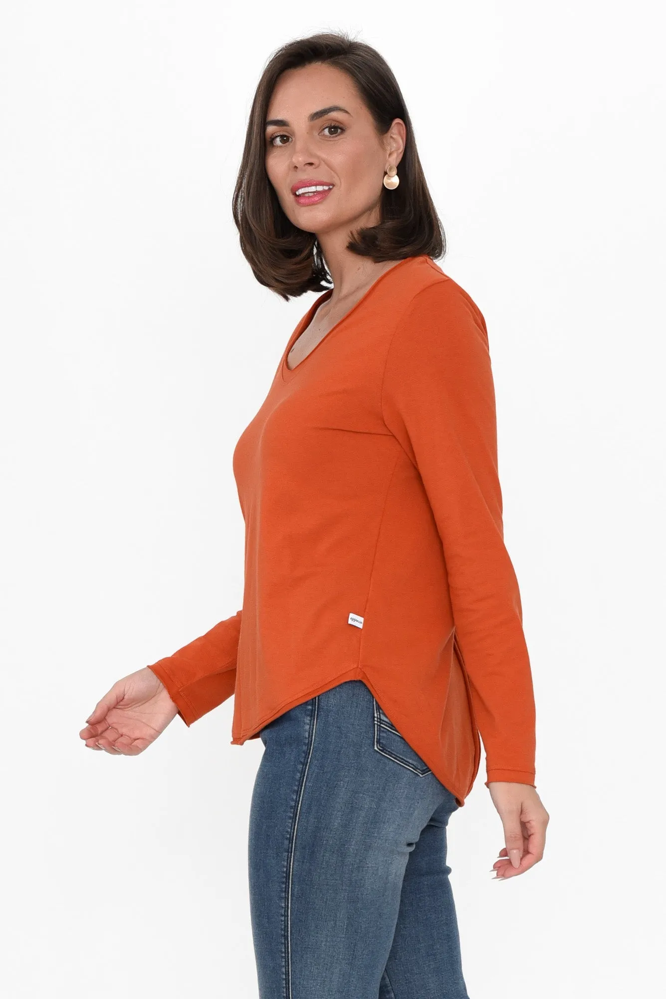 Suri Orange Cotton Long Sleeve Top sold by Blue Bungalow product image thumbnail 4