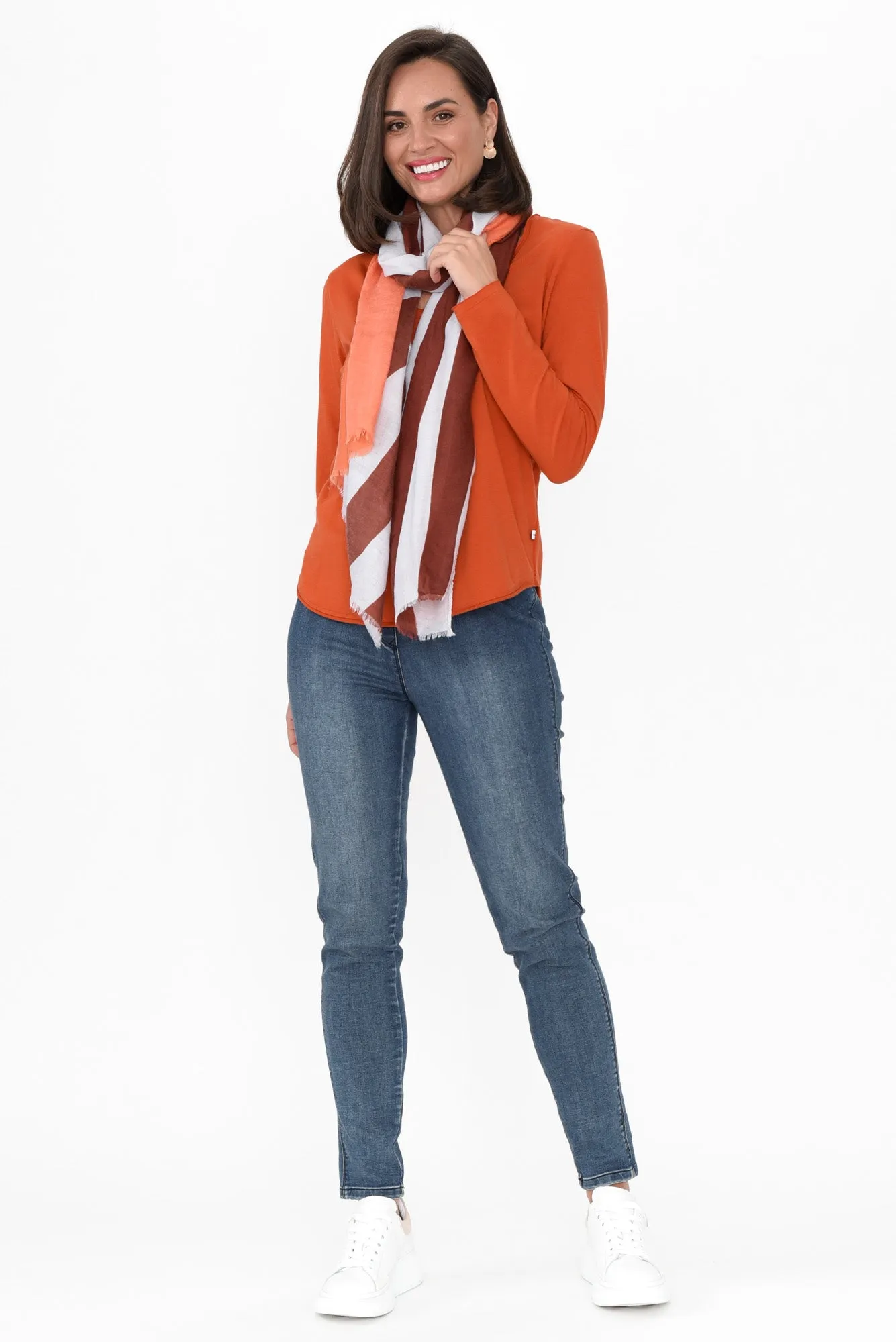 Suri Orange Cotton Long Sleeve Top sold by Blue Bungalow product image thumbnail 3