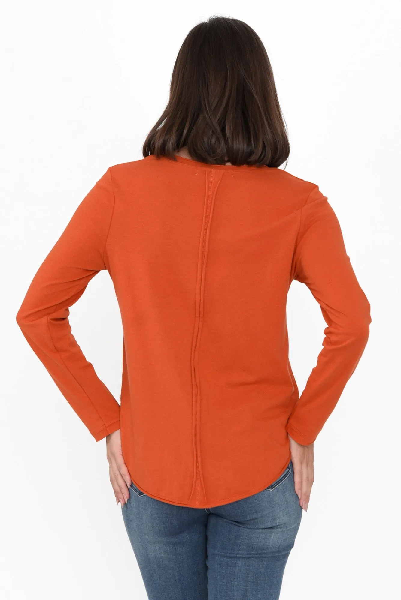 Suri Orange Cotton Long Sleeve Top sold by Blue Bungalow product image thumbnail 5