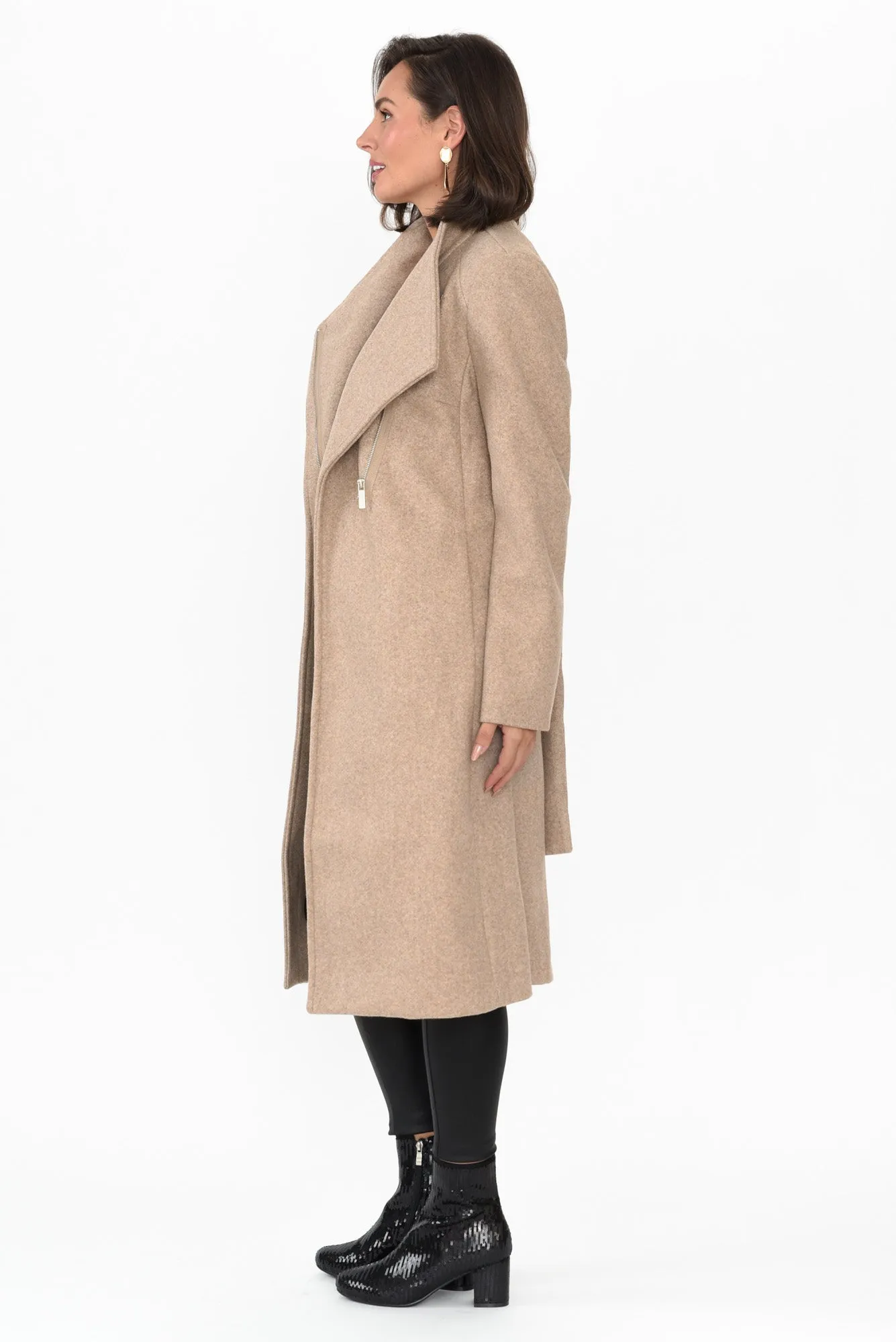 Choose You Beige Marle Tie Coat sold by Blue Bungalow product image thumbnail 4