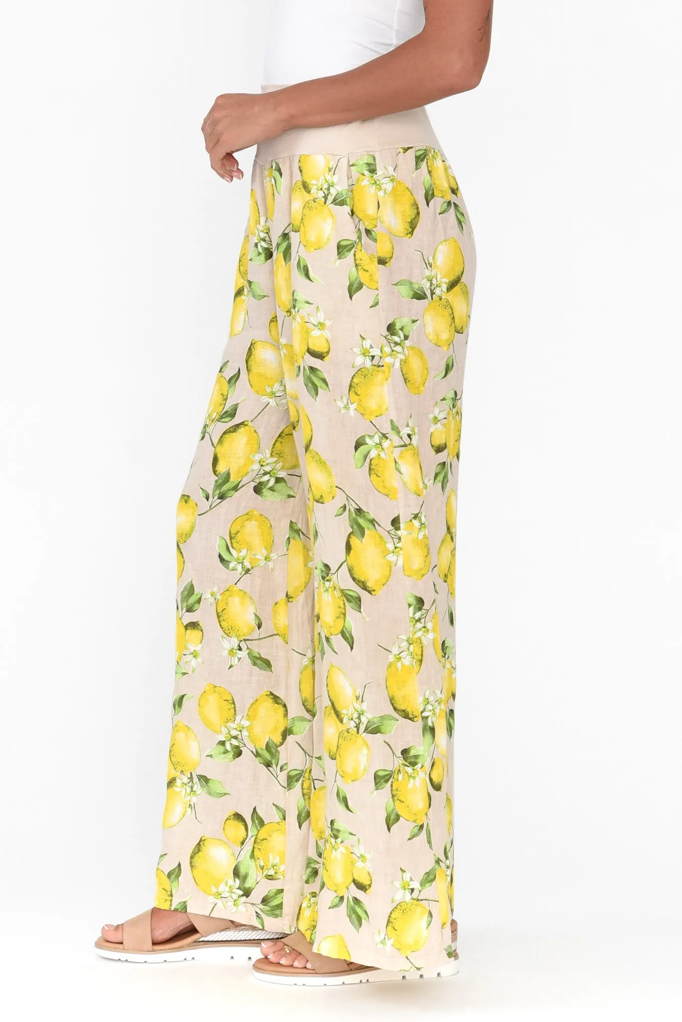 Mariko Citrus Blossom Linen Pants sold by Blue Bungalow product image thumbnail 3