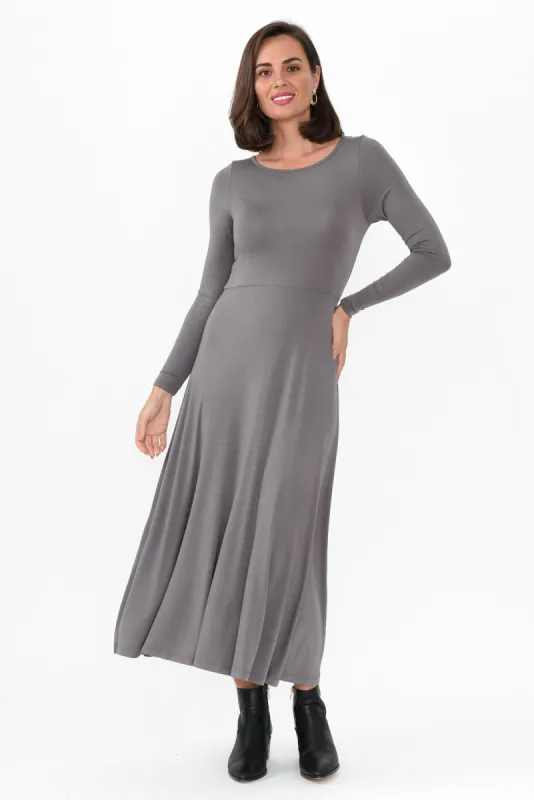 Olivia Grey Bamboo Sleeved Dress sold by Blue Bungalow