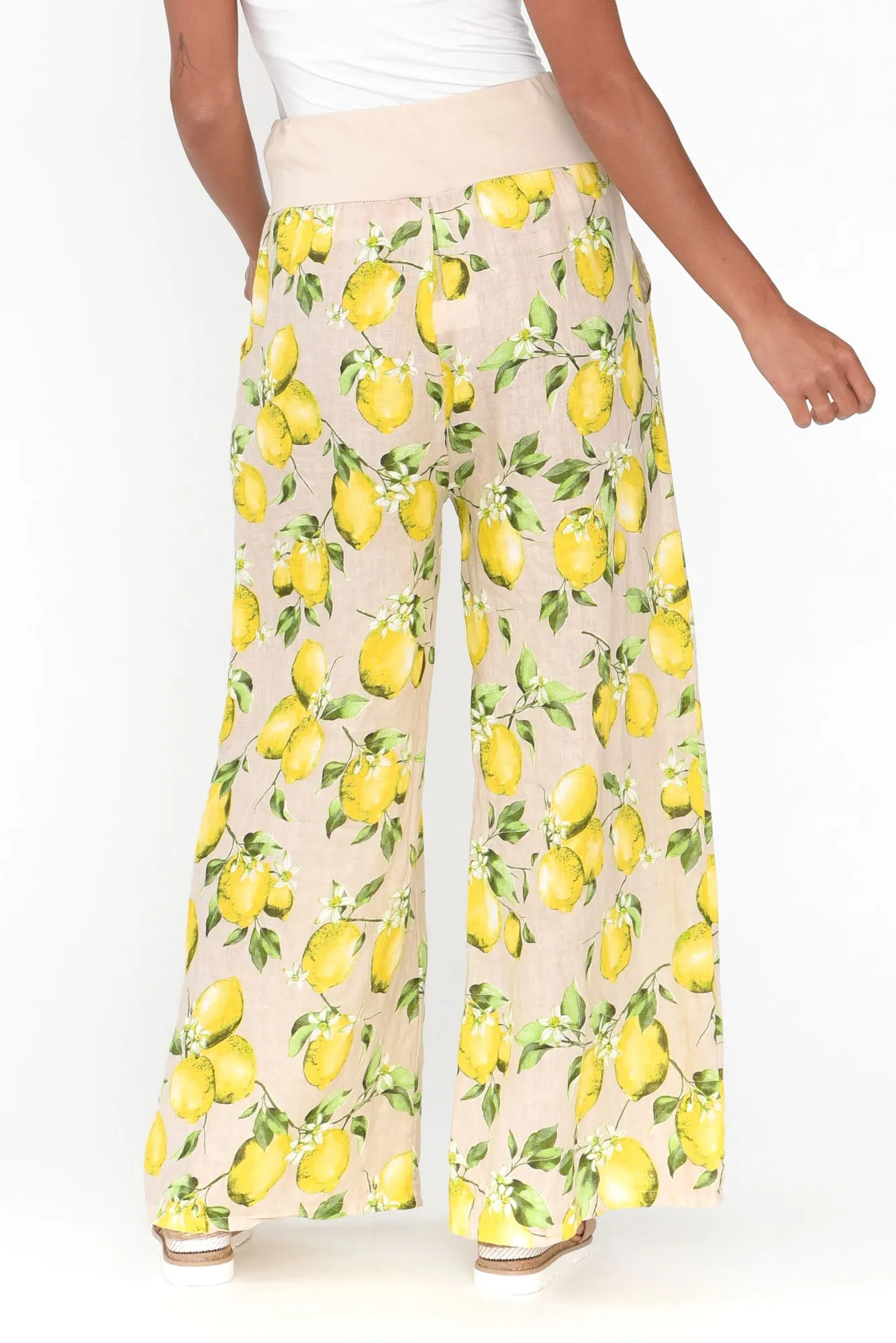 Mariko Citrus Blossom Linen Pants sold by Blue Bungalow product image thumbnail 4