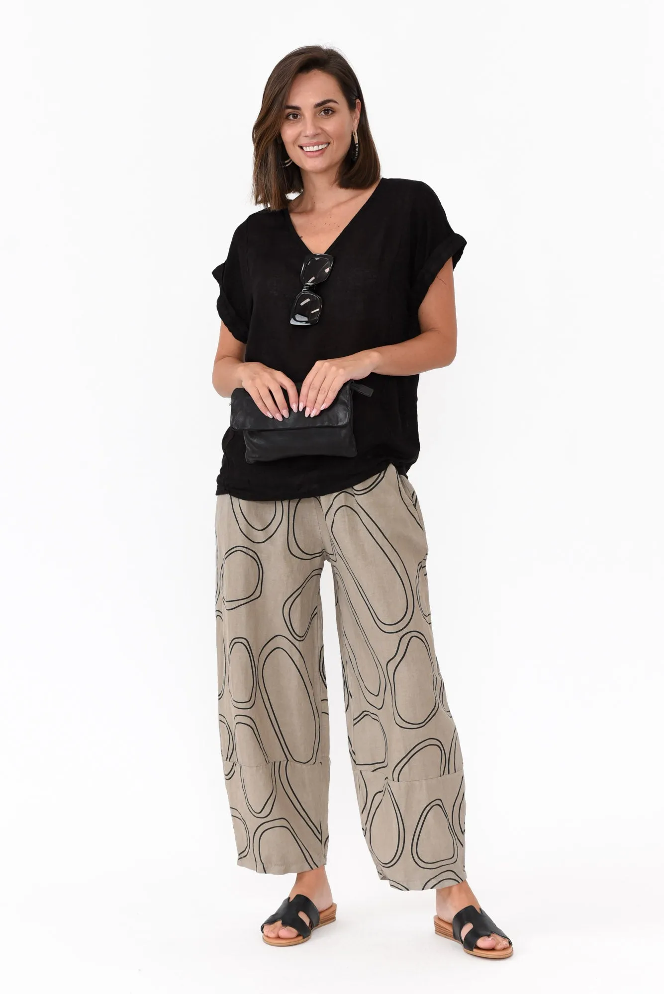 Anna Black Linen Tee sold by Blue Bungalow product image thumbnail 2