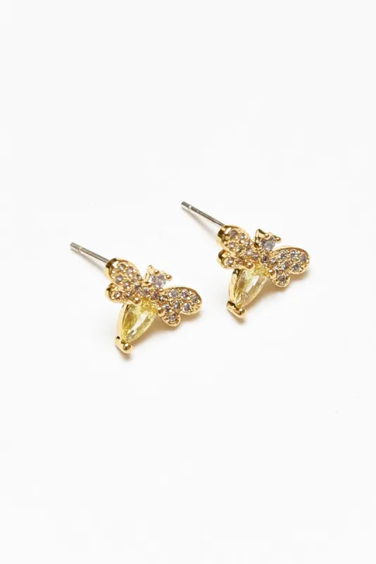 Harmony Yellow Bee Stud Earrings sold by Blue Bungalow