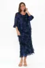 Eloria Navy Floral Silk Layer Dress sold by Blue Bungalow