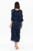 Eloria Navy Floral Silk Layer Dress sold by Blue Bungalow