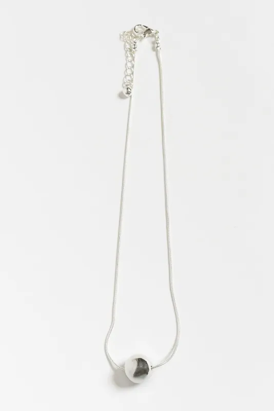 Innes Silver Ball Pendant Necklace sold by Blue Bungalow