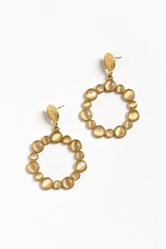 Lively White Crystal Circle Earrings sold by Blue Bungalow