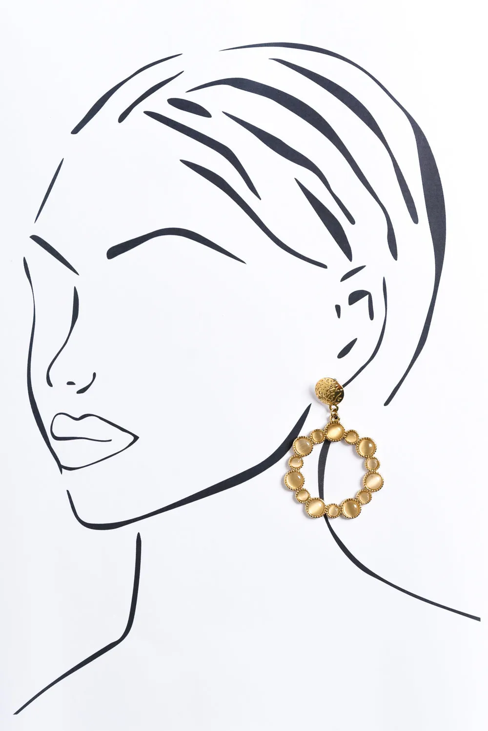 Lively White Crystal Circle Earrings sold by Blue Bungalow product image thumbnail 2