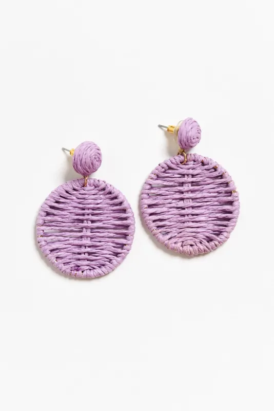 Jericho Lilac Woven Disc Earrings sold by Blue Bungalow
