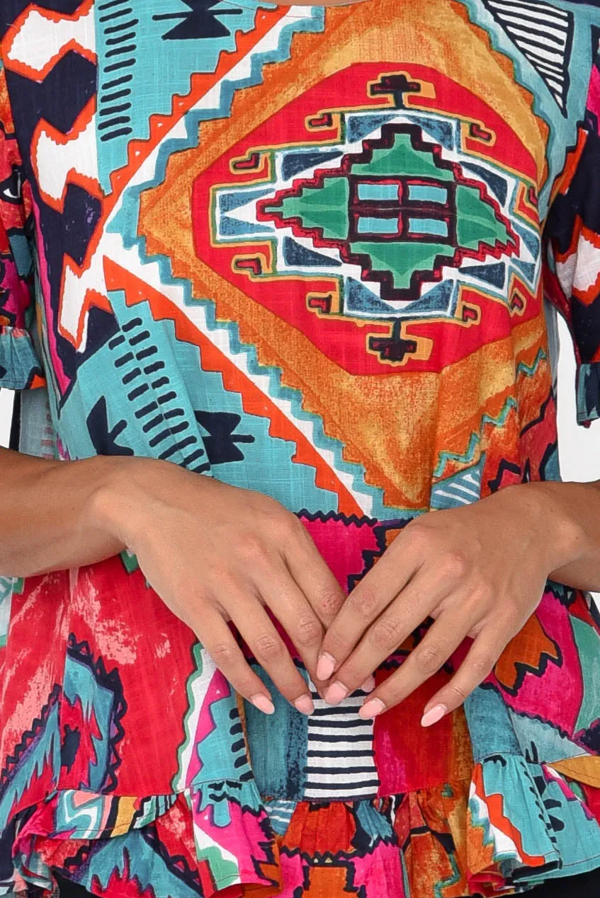 Zio Blue Abstract Organic Cotton Top sold by Blue Bungalow product image thumbnail 4