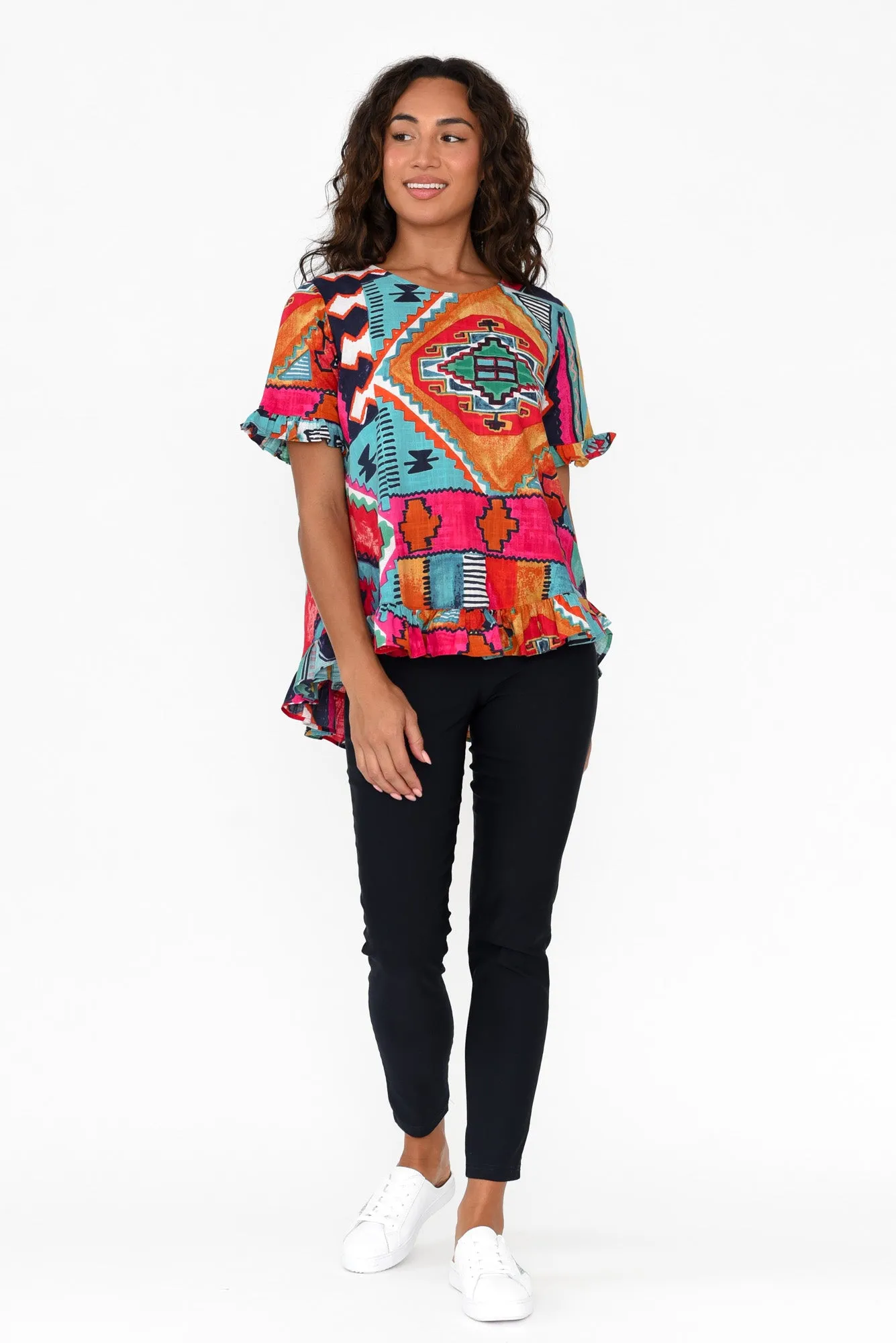 Zio Blue Abstract Organic Cotton Top sold by Blue Bungalow product image thumbnail 3