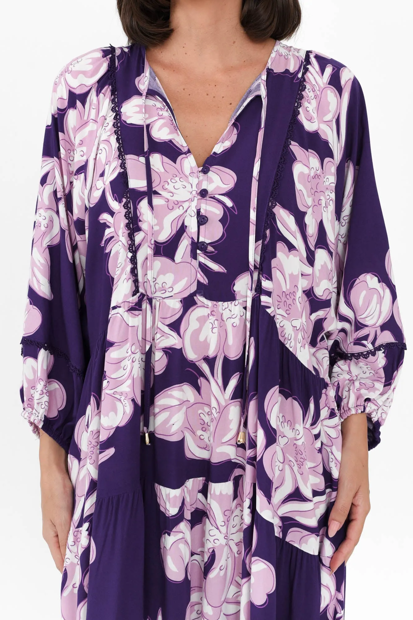 Faith Purple Flower Pocket Dress sold by Blue Bungalow product image thumbnail 5