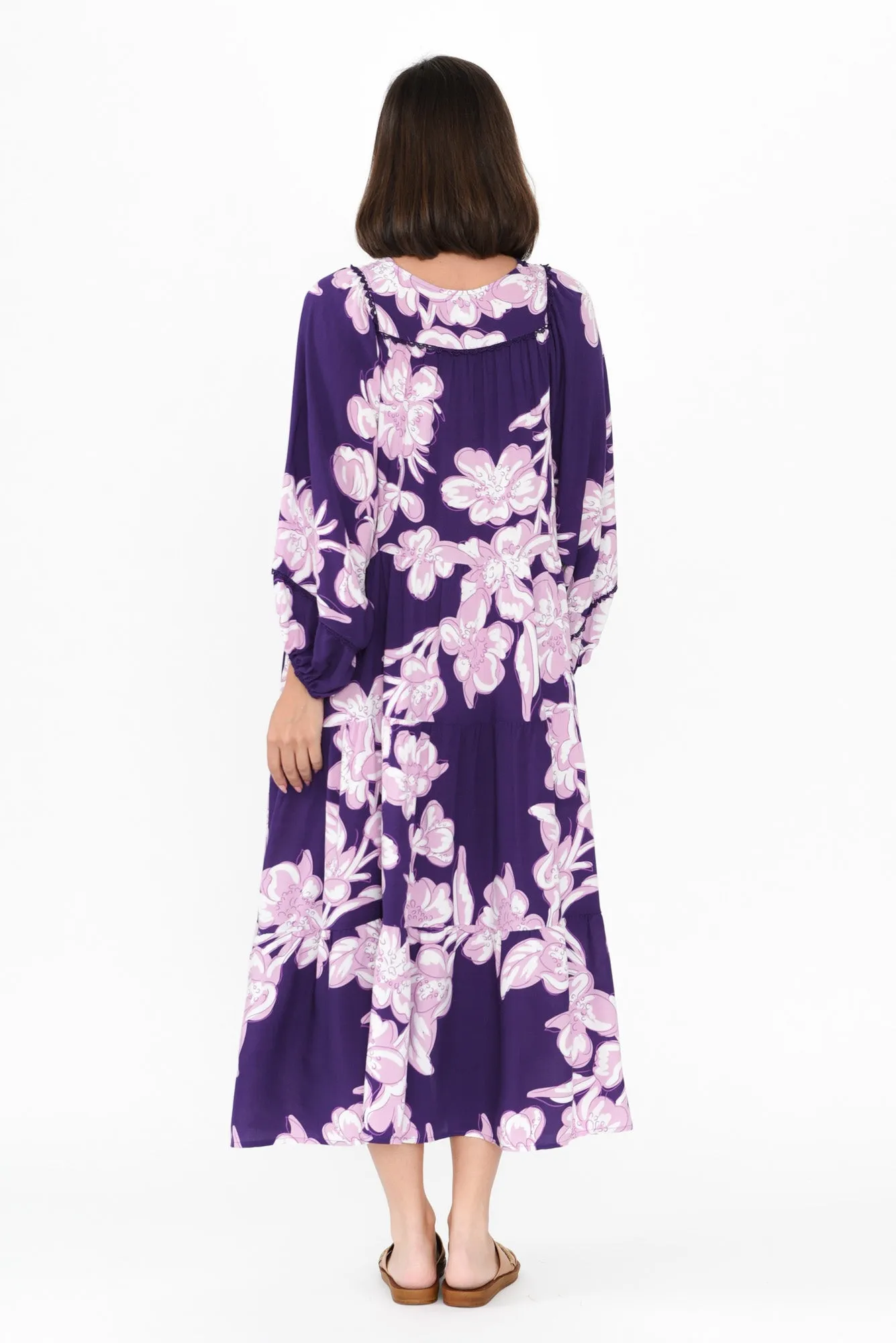 Faith Purple Flower Pocket Dress sold by Blue Bungalow product image thumbnail 4