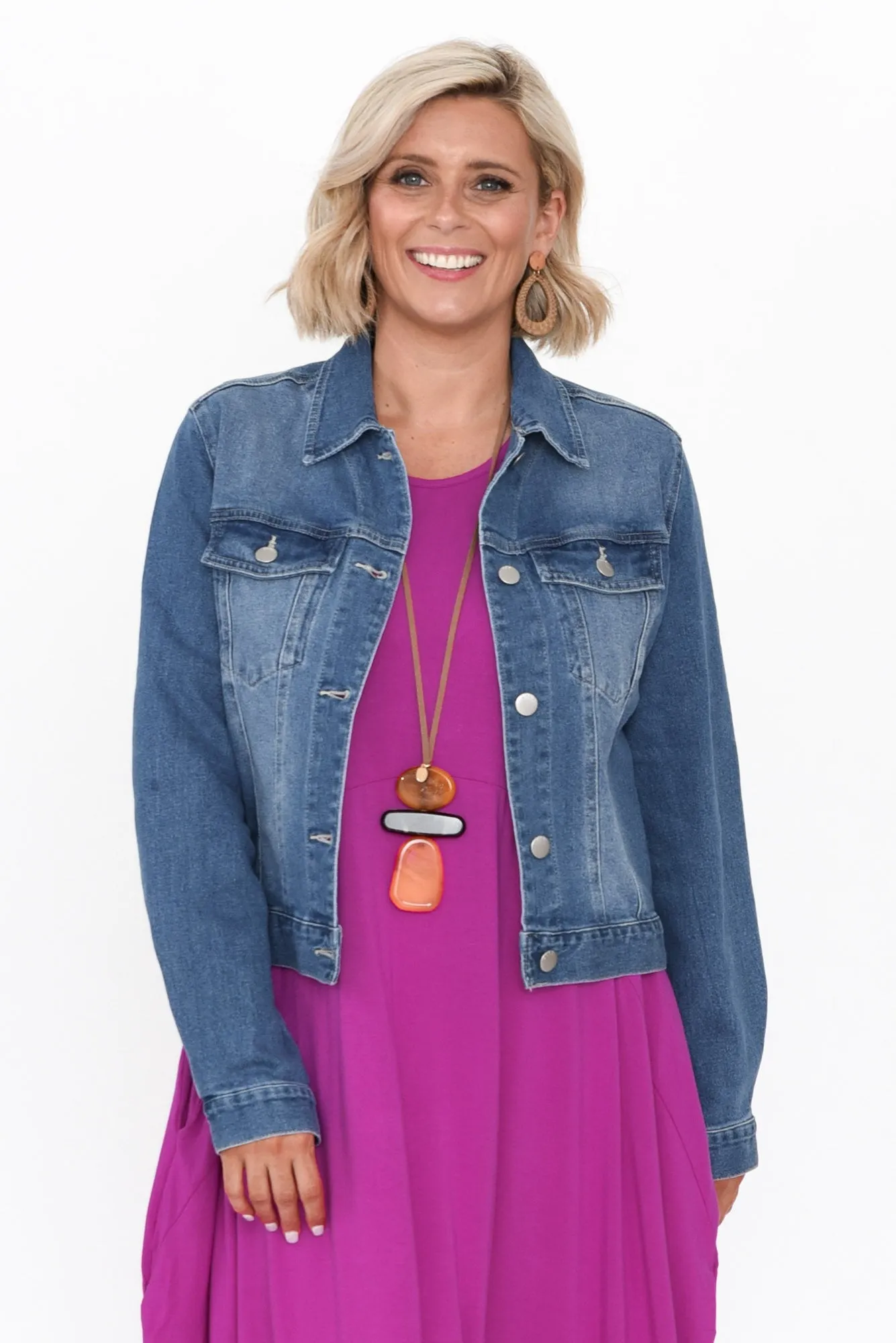 Darcy Washed Mid Blue Denim Jacket sold by Blue Bungalow product image thumbnail 2