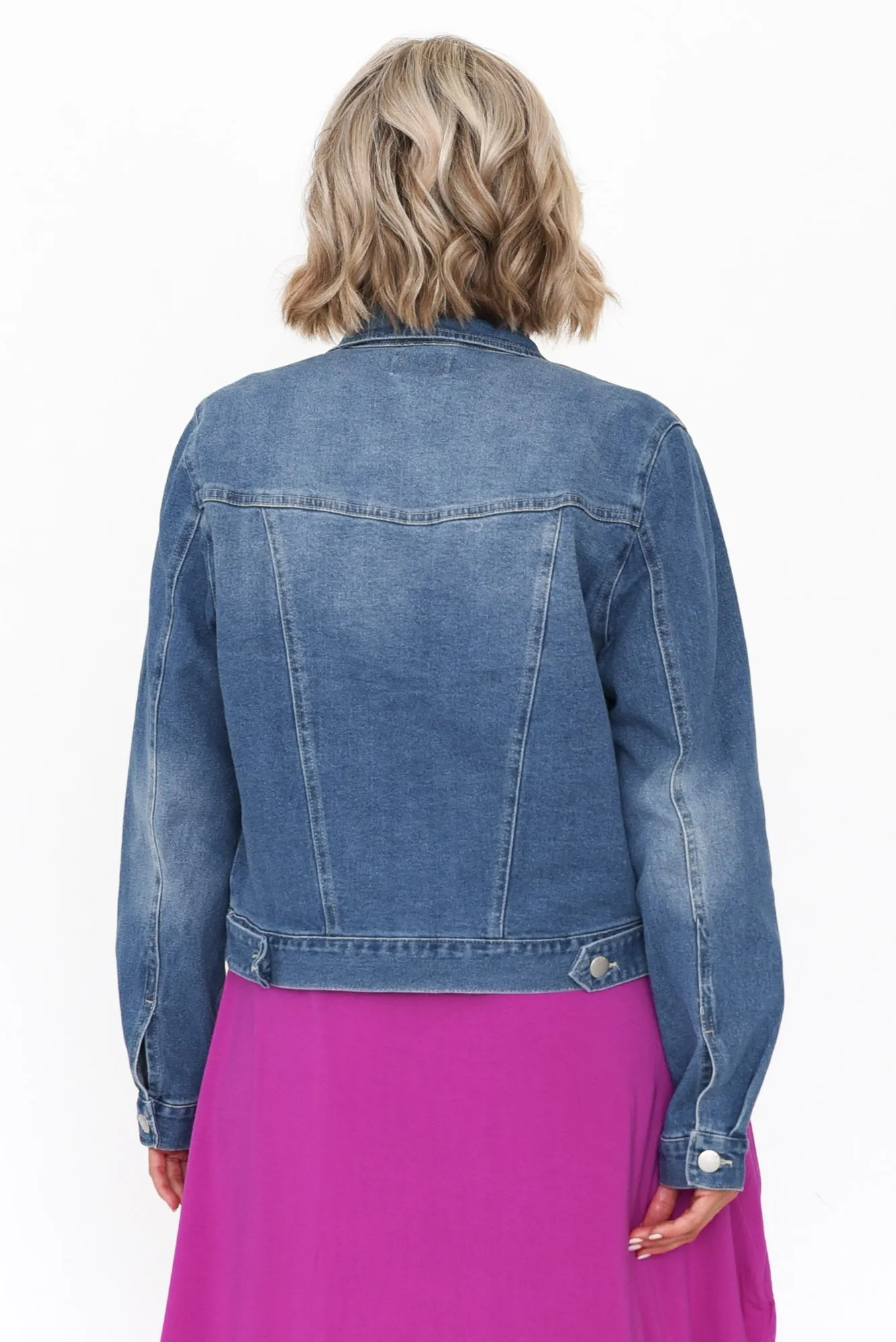 Darcy Washed Mid Blue Denim Jacket sold by Blue Bungalow product image thumbnail 5