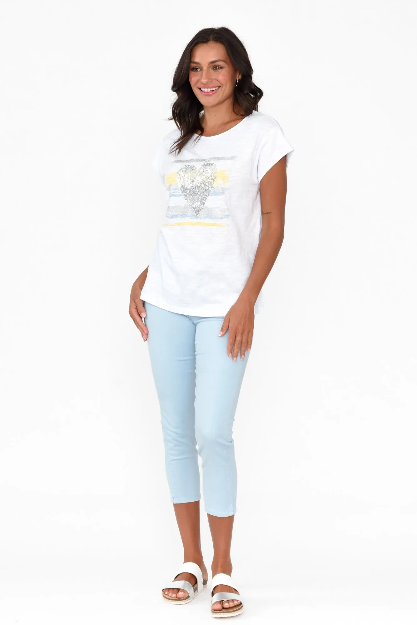 Alberta Yellow Cotton Sequin Tee sold by Blue Bungalow product image thumbnail 3