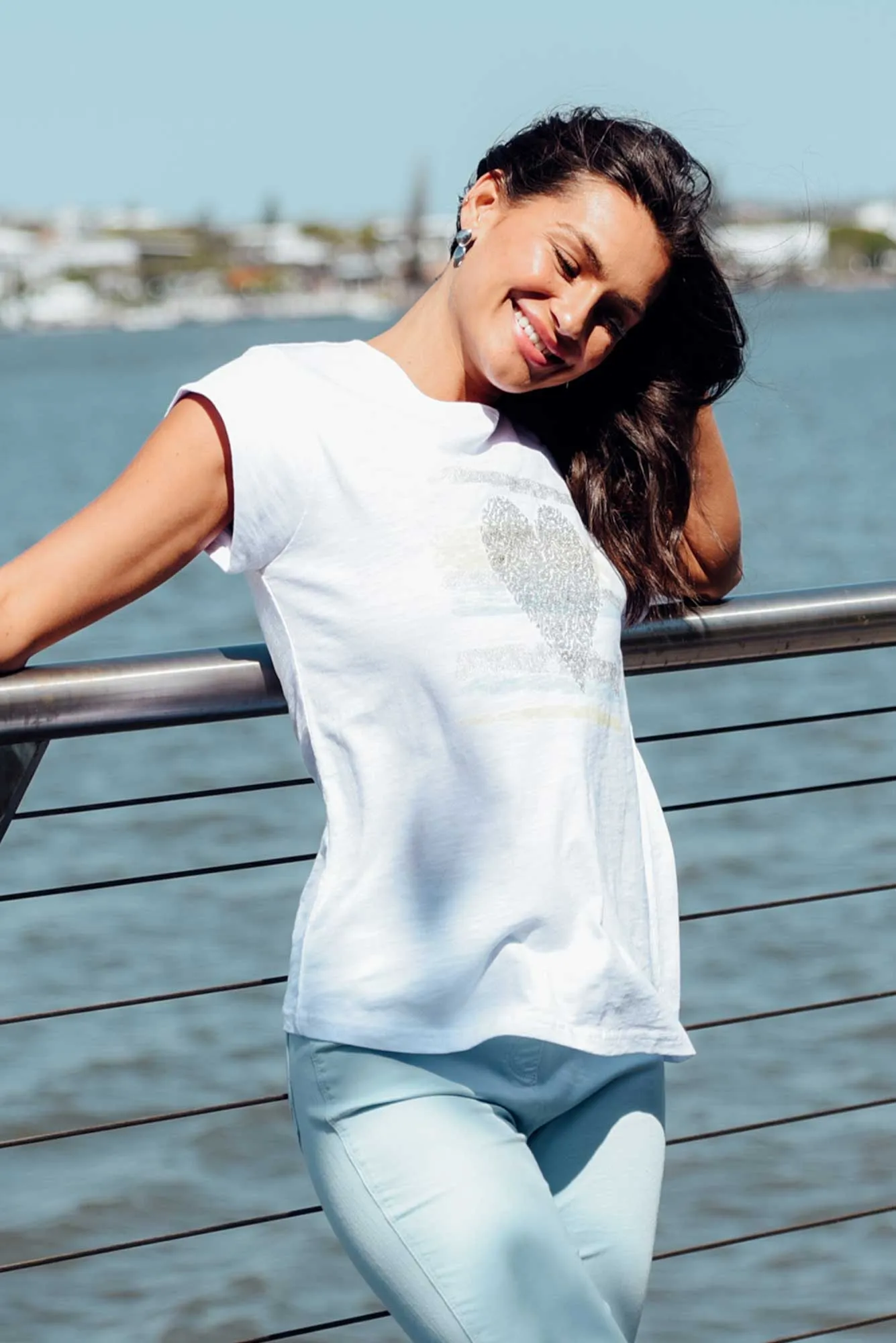 Alberta Yellow Cotton Sequin Tee sold by Blue Bungalow product image thumbnail 2