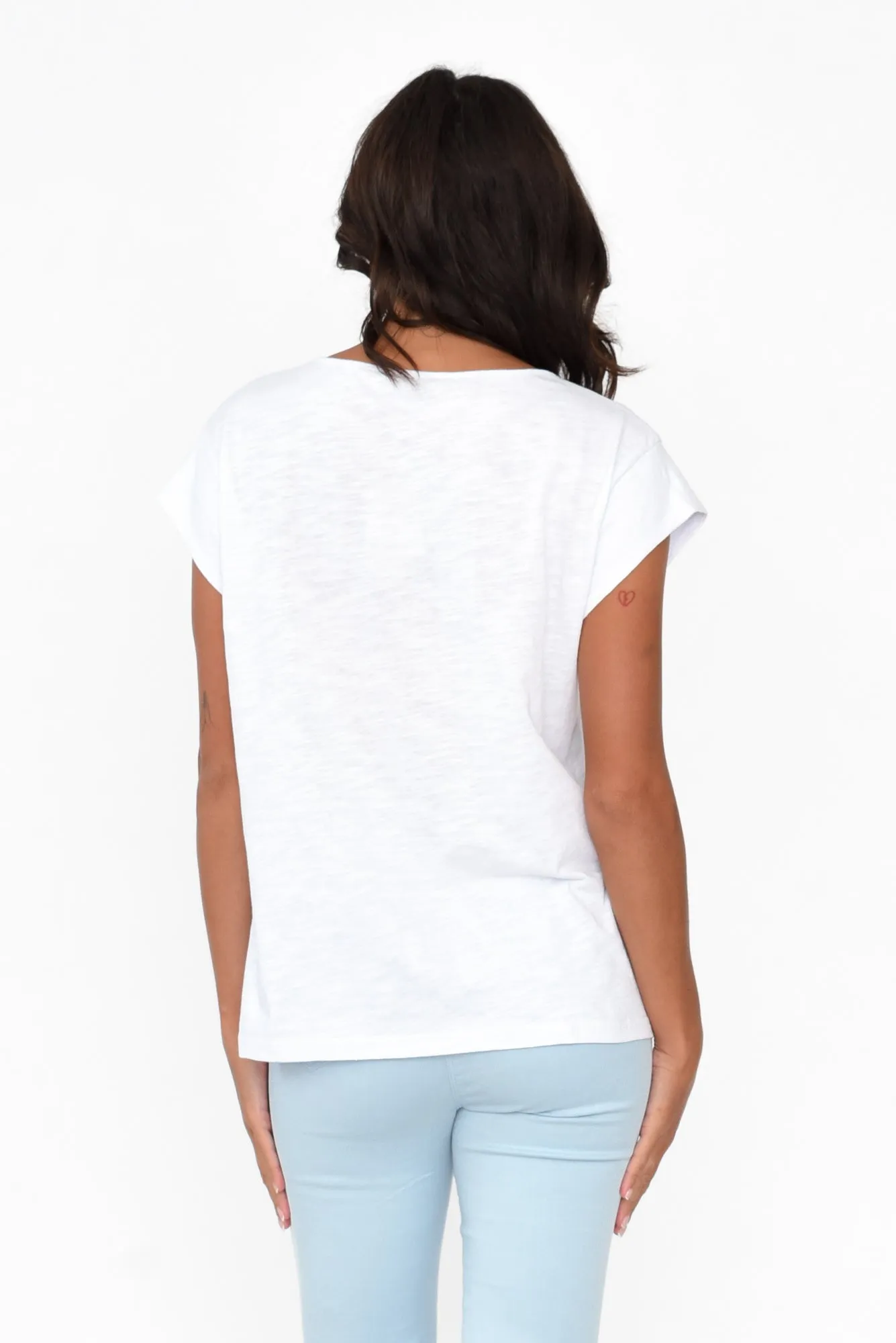Alberta Yellow Cotton Sequin Tee sold by Blue Bungalow product image thumbnail 5