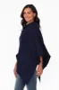 Amy Midnight Blue Wool Blend Poncho sold by Blue Bungalow
