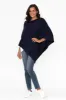 Amy Midnight Blue Wool Blend Poncho sold by Blue Bungalow