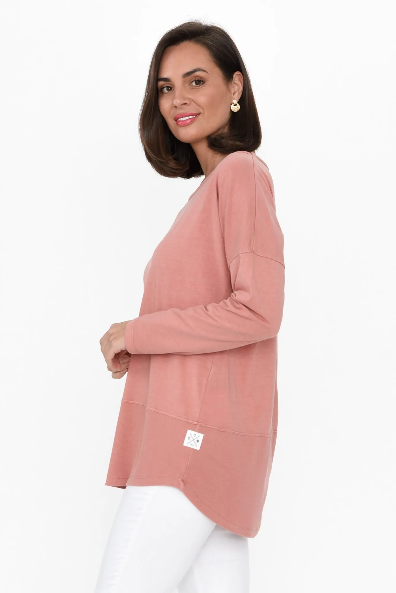 Fundamental Pink Cotton Rib Sleeved Top sold by Blue Bungalow product image thumbnail 3