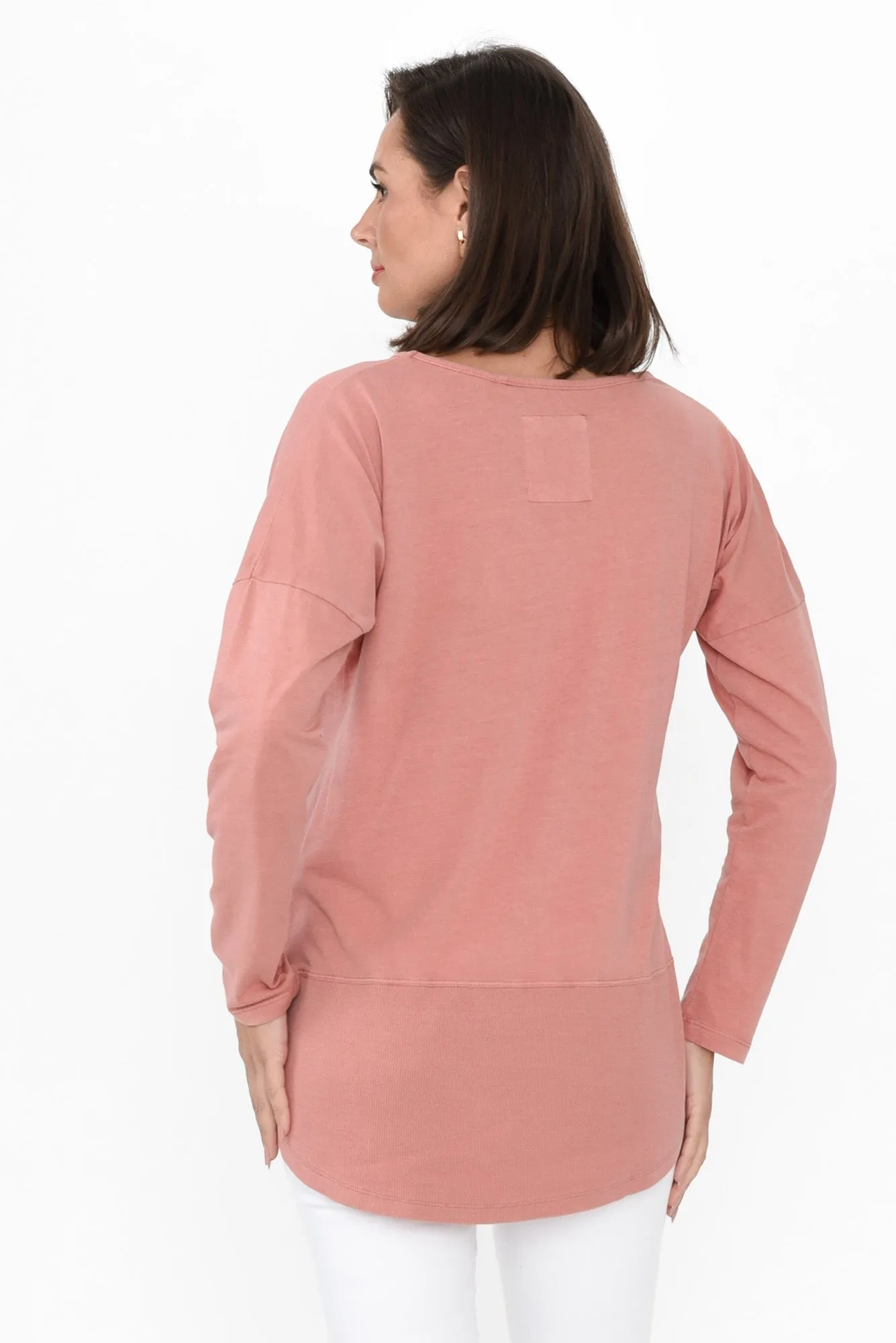 Fundamental Pink Cotton Rib Sleeved Top sold by Blue Bungalow product image thumbnail 4