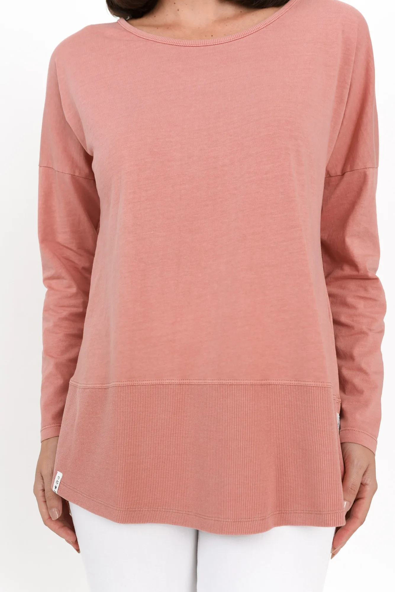 Fundamental Pink Cotton Rib Sleeved Top sold by Blue Bungalow product image thumbnail 5