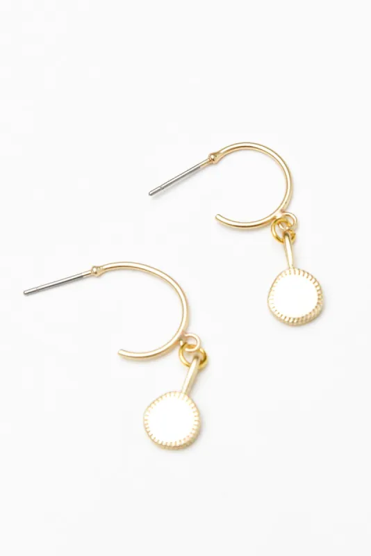 Azula Gold Disc Hoop Earrings sold by Blue Bungalow