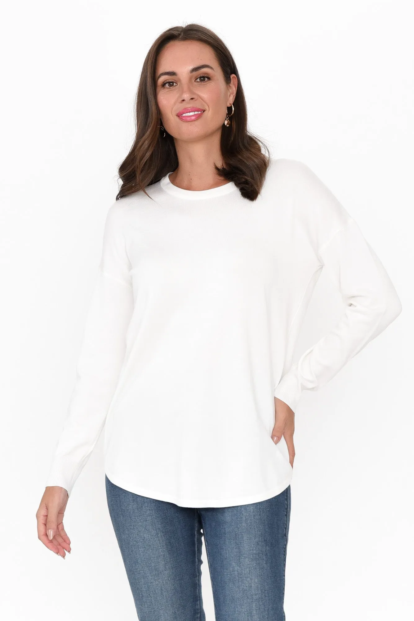 Sophie White Knit Jumper sold by Blue Bungalow