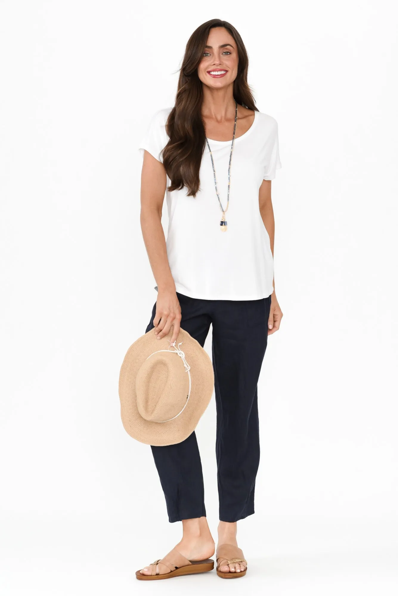 Tatum Navy Linen Pants sold by Blue Bungalow product image thumbnail 3