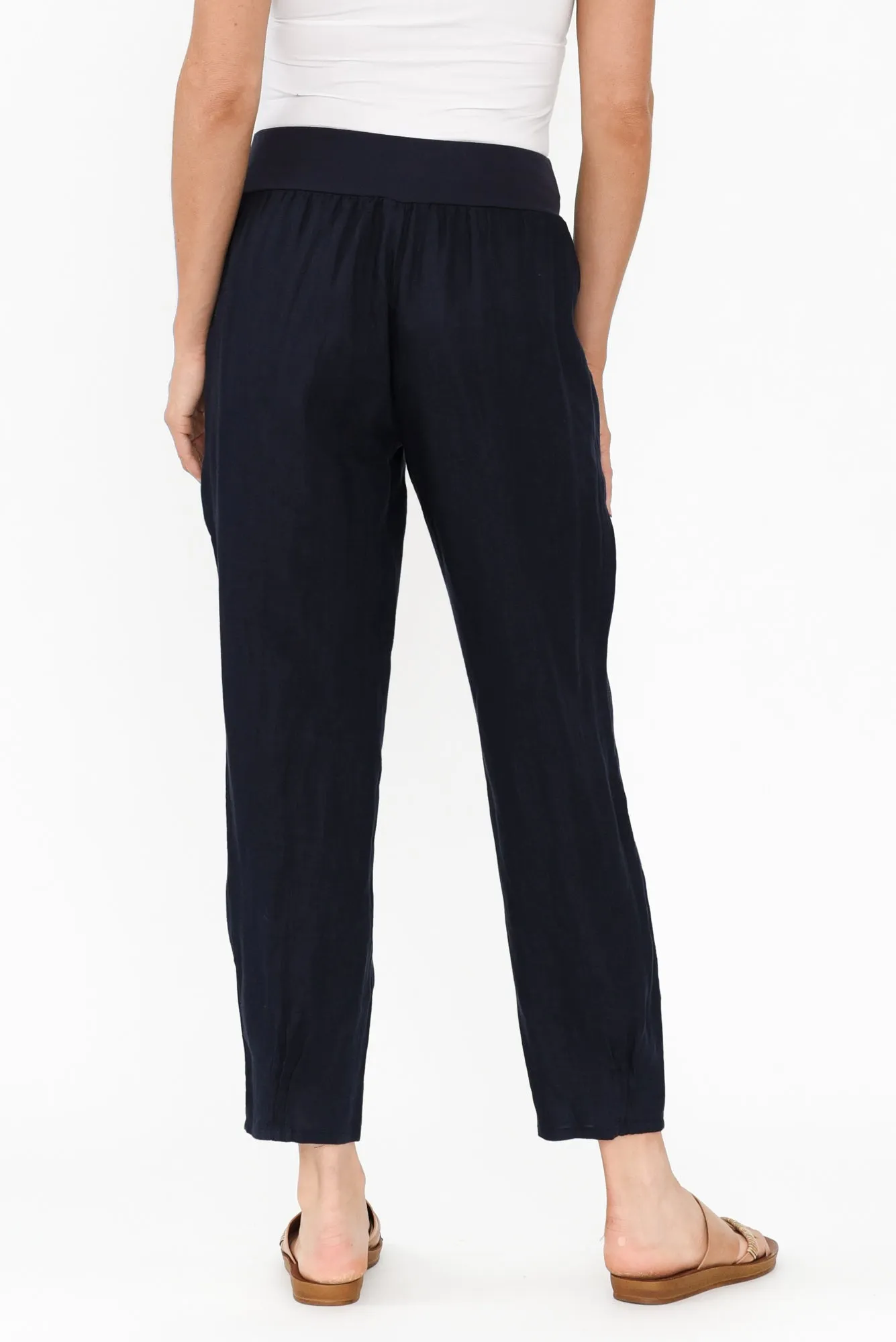 Tatum Navy Linen Pants sold by Blue Bungalow product image thumbnail 5
