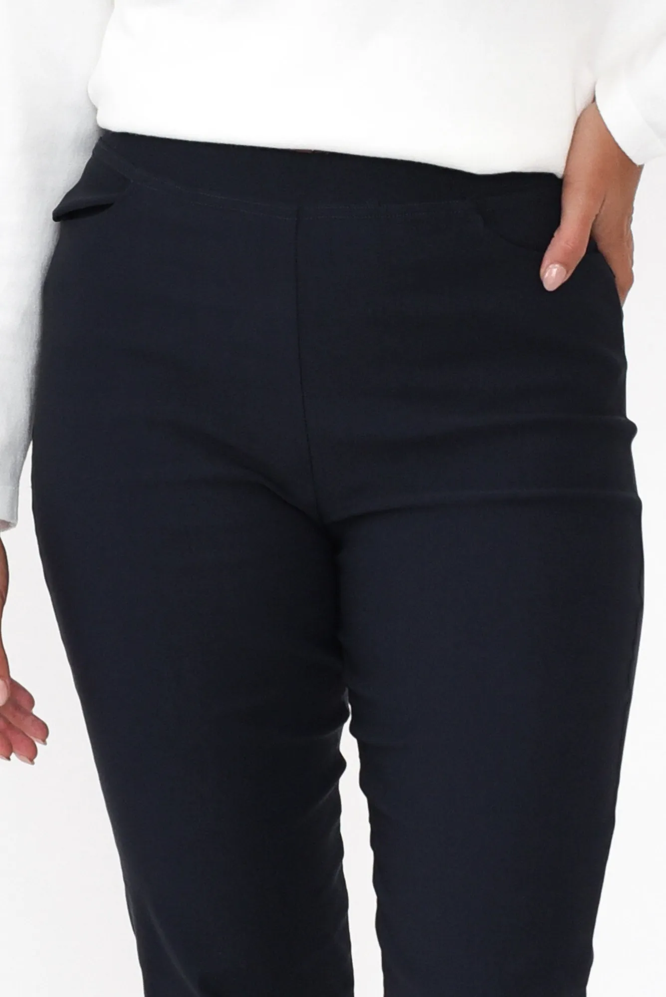 Dixon Navy Cotton Stretch Pants sold by Blue Bungalow product image thumbnail 4