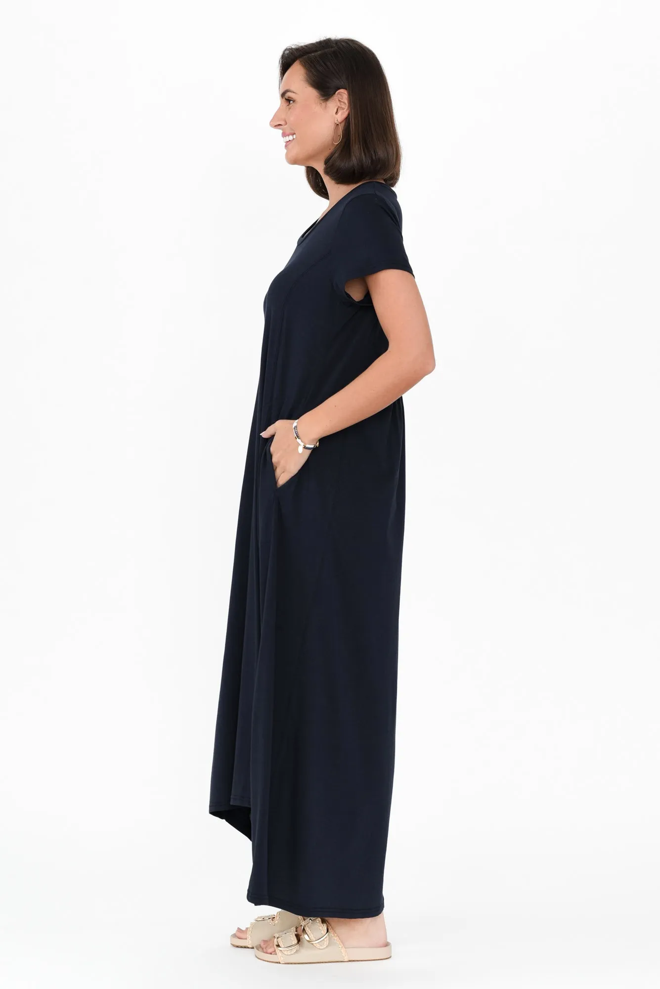 Patrick Navy Cotton Pocket Dress sold by Blue Bungalow product image thumbnail 4