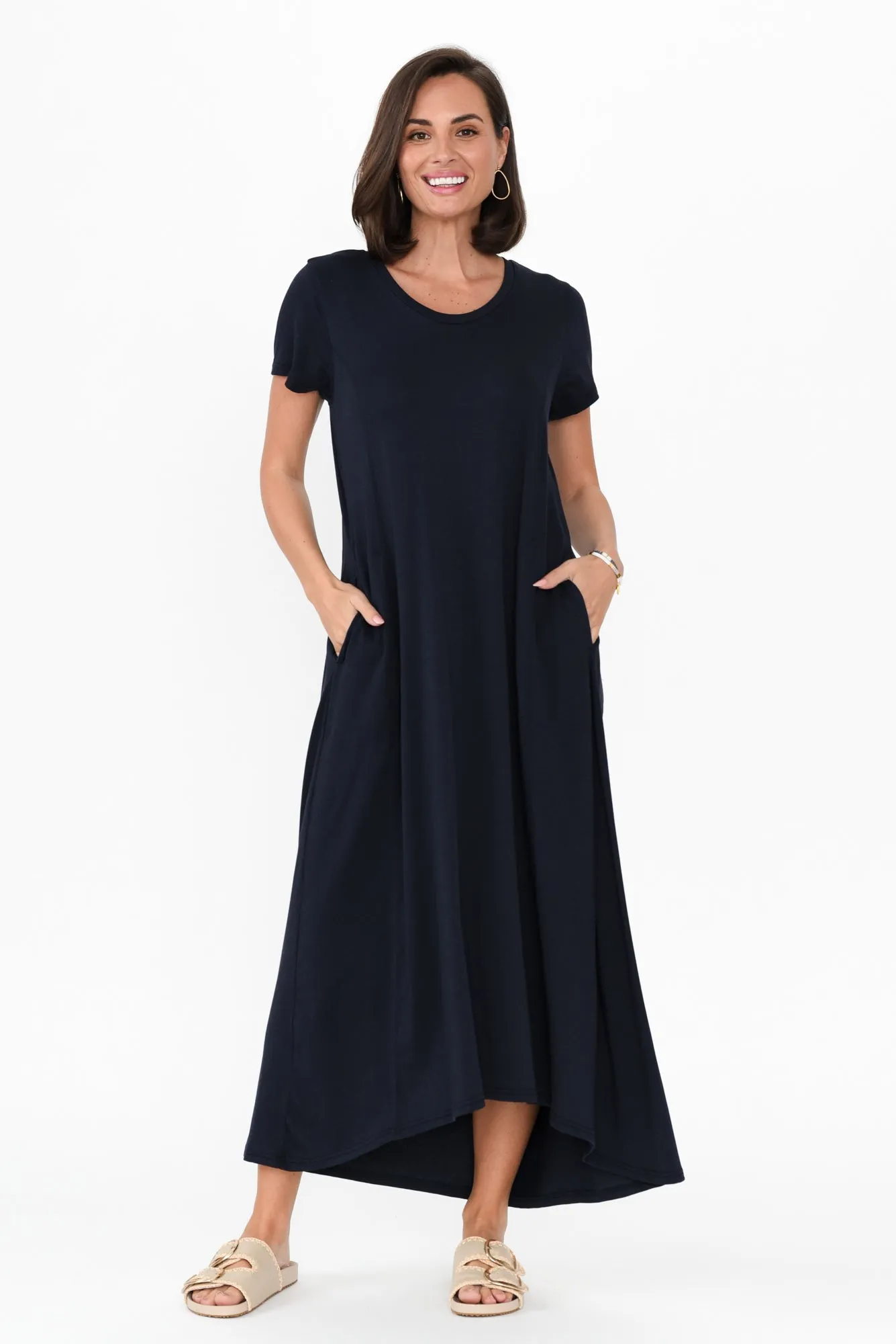 Patrick Navy Cotton Pocket Dress sold by Blue Bungalow product image thumbnail 2