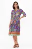 Milana Blue Motif Crinkle Cotton Dress sold by Blue Bungalow