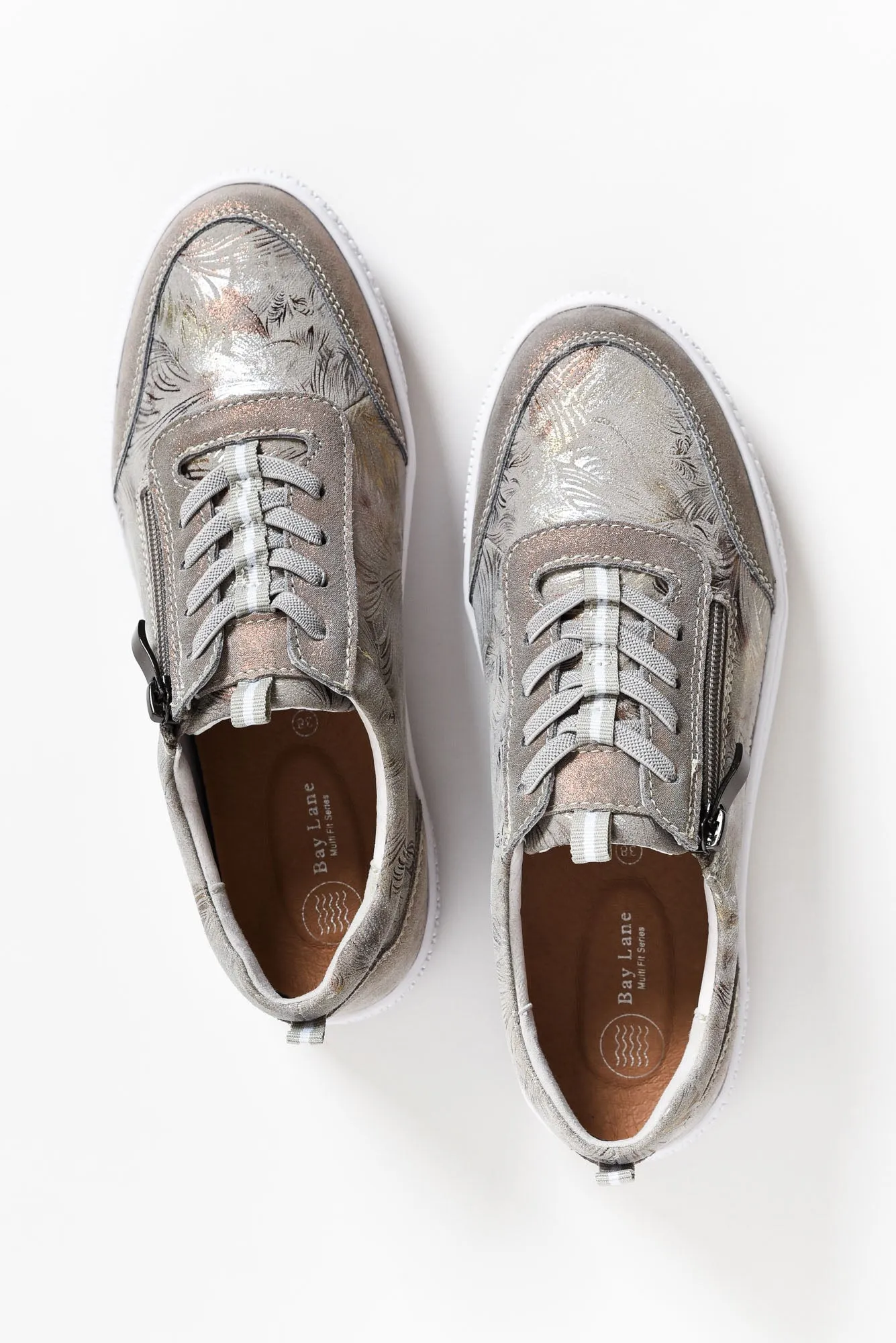 Glamper Taupe Abstract Leather Sneaker sold by Blue Bungalow product image thumbnail 4