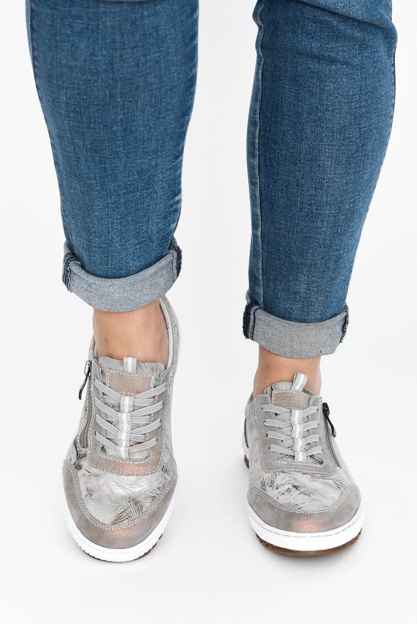 Glamper Taupe Abstract Leather Sneaker sold by Blue Bungalow product image thumbnail 5