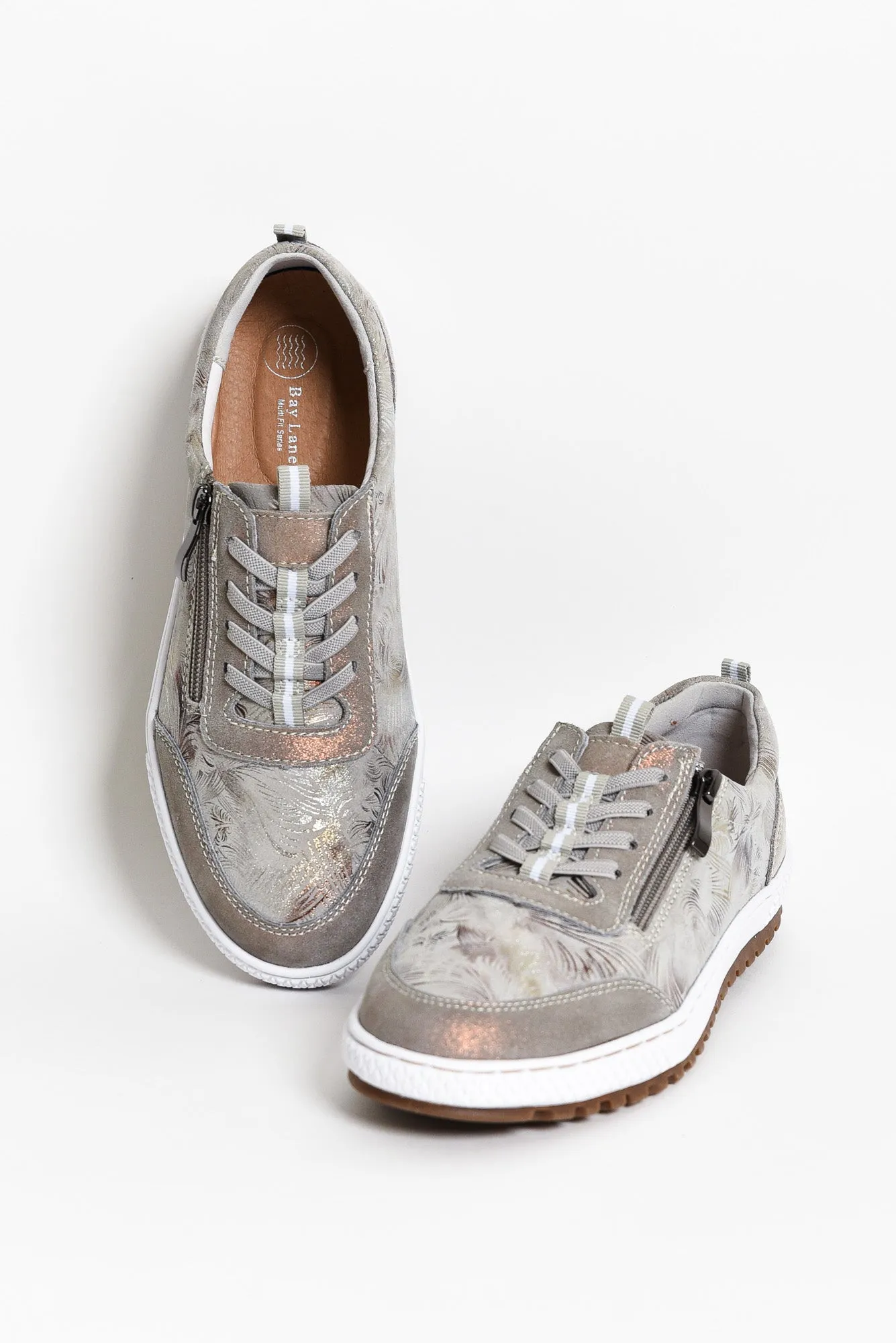 Glamper Taupe Abstract Leather Sneaker sold by Blue Bungalow product image thumbnail 2