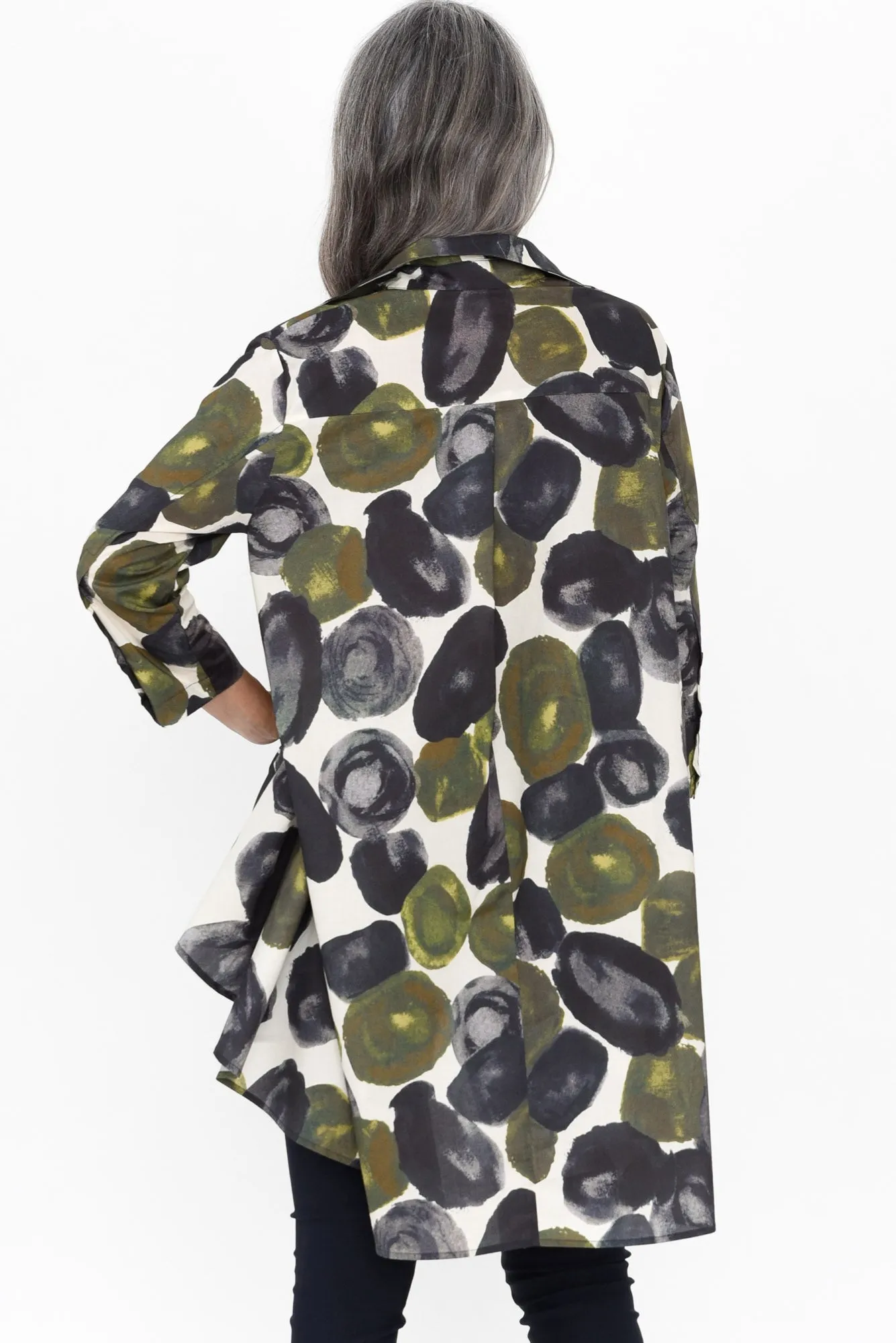 Joli Green Abstract Cotton Tunic sold by Blue Bungalow product image thumbnail 4