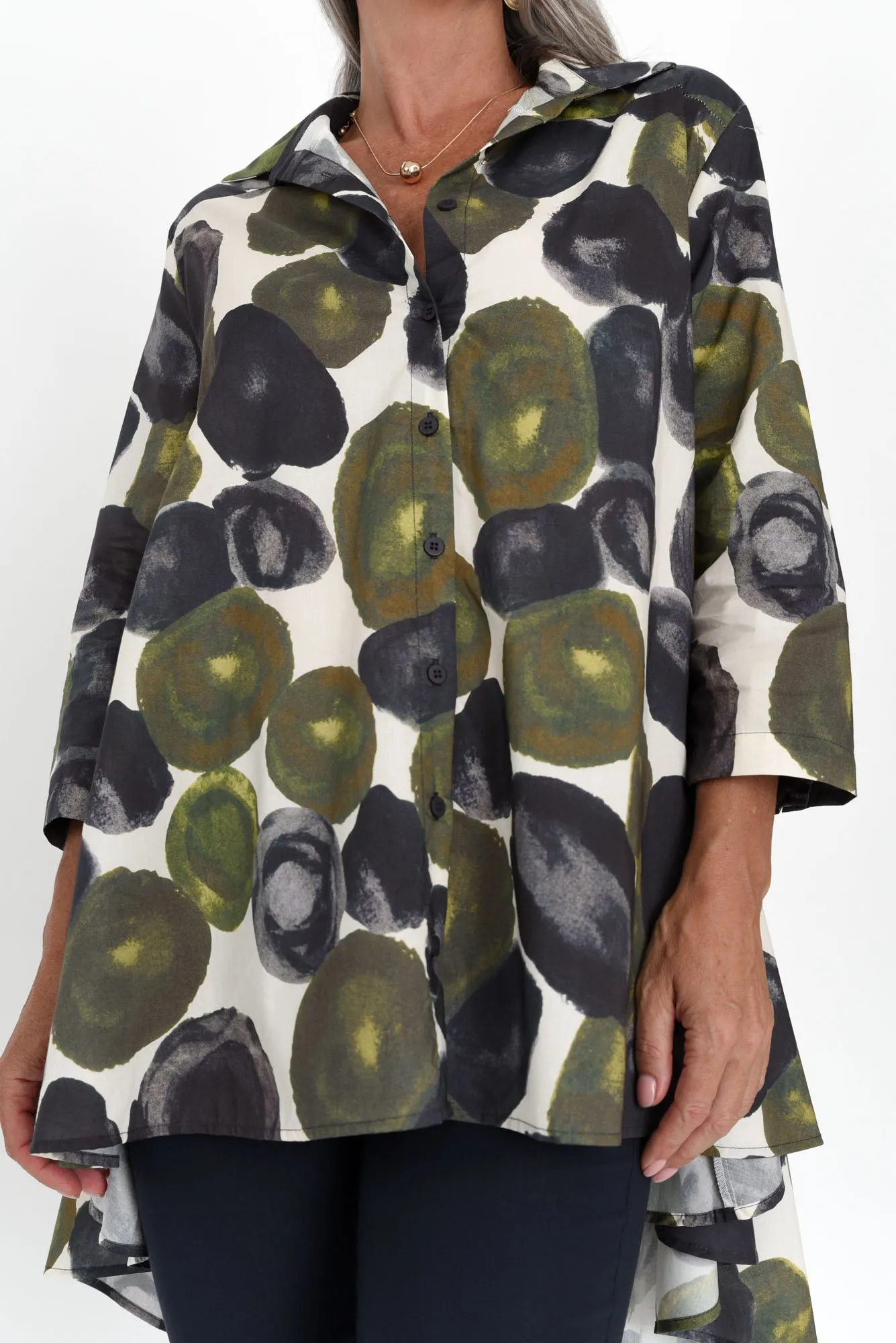 Joli Green Abstract Cotton Tunic sold by Blue Bungalow product image thumbnail 5
