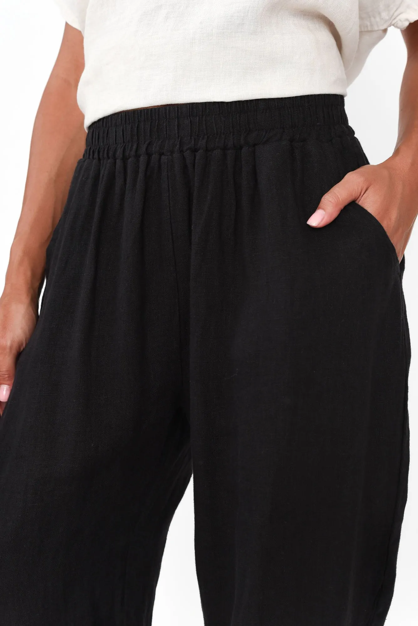 Ataya Black Linen Pants sold by Blue Bungalow product image thumbnail 5