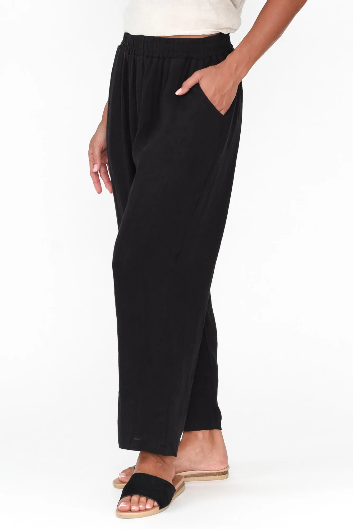 Ataya Black Linen Pants sold by Blue Bungalow product image thumbnail 3