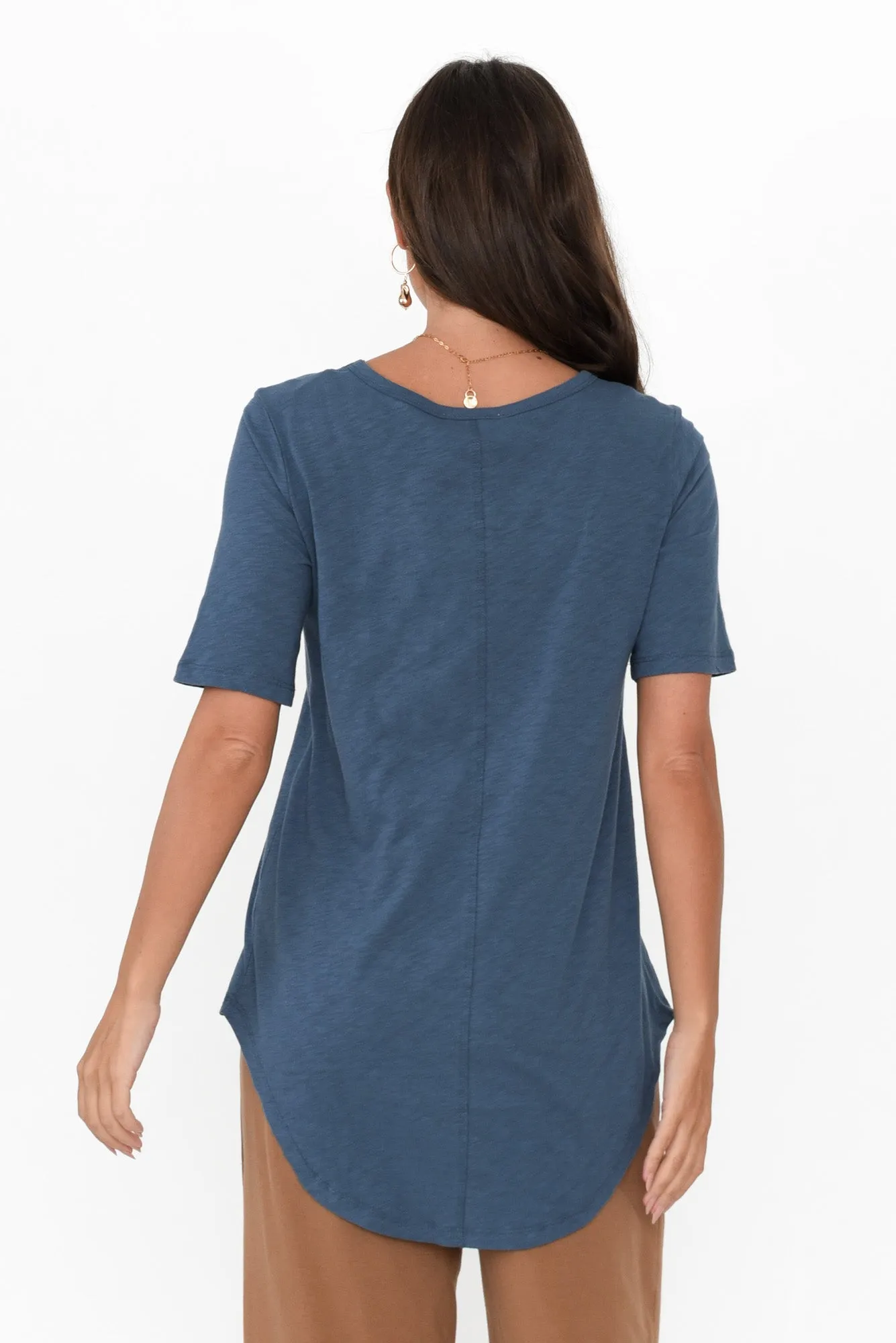Ariana Steel Cotton Tee sold by Blue Bungalow product image thumbnail 4